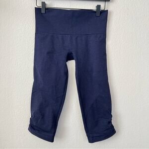 Lululemon Ebb And Flow Crop Inkwell Navy Blue seamless ruched